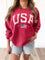 Amanda USA Washed Thermal Crew Neck in Cranberry