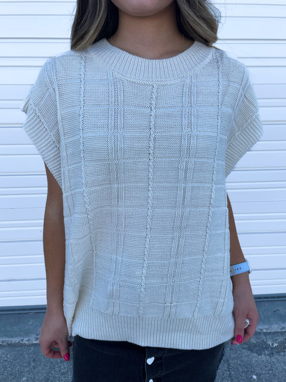 Kayla Sweater Vest in Cream