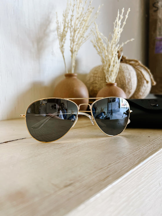 Diff Cruz Sunglasses in Gold & Grey Mirror