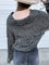 Ember Knit Fringe Sleeve Sweater in Charcoal Natural