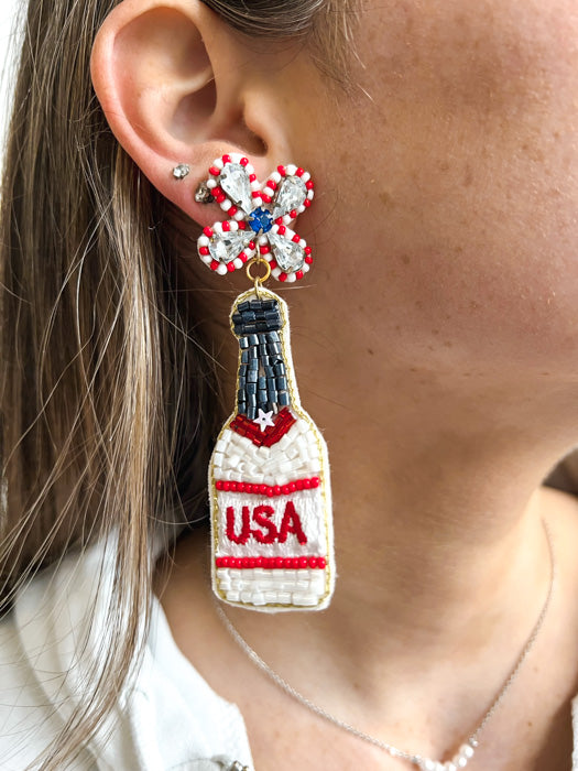 Kylie USA Bottle Bead Earrings