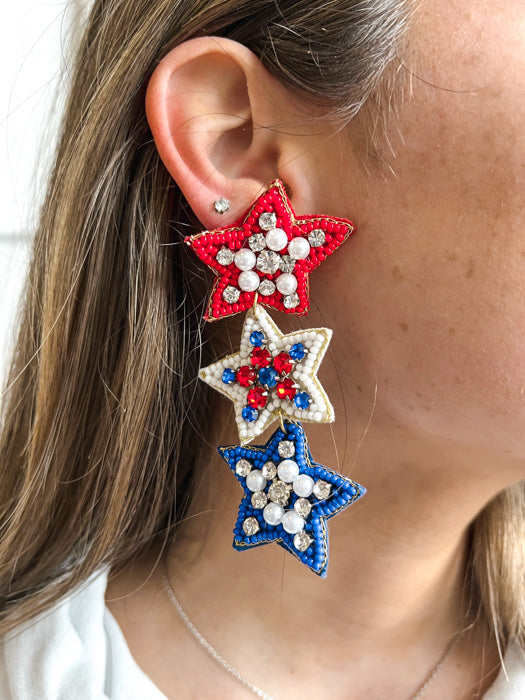 Nyla Three Star Bead Earrings