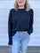 Maggie Crop Dolman Sweater in Black