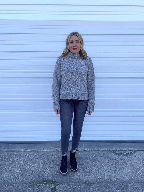 Brooklyn Reverse Seam Sweater in Grey