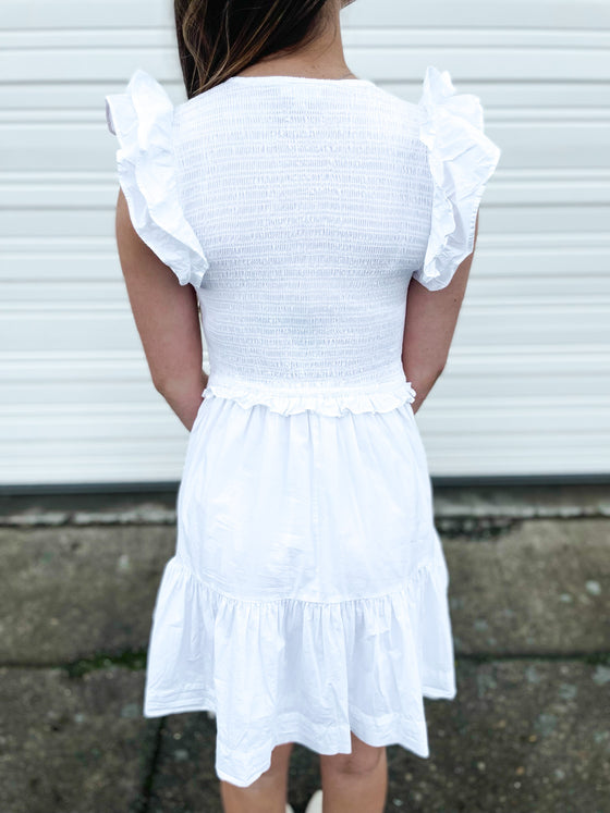 Isabella Ruffled Sleeve Short Dress