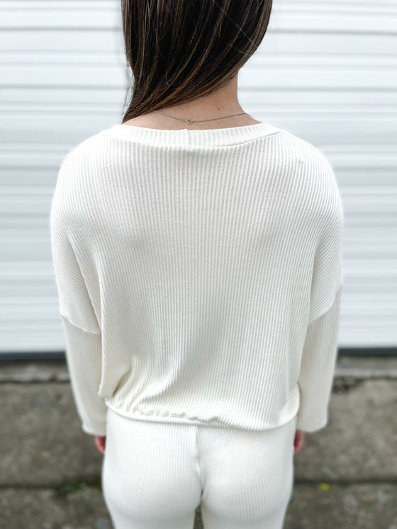 Clover Ribbed Long Sleeve Top