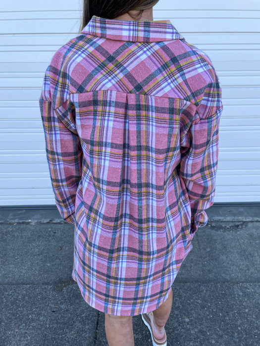 Lily Light Plaid Top In Pink