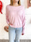 Amanda Round Neck Short Sweater in Pink Lemonade