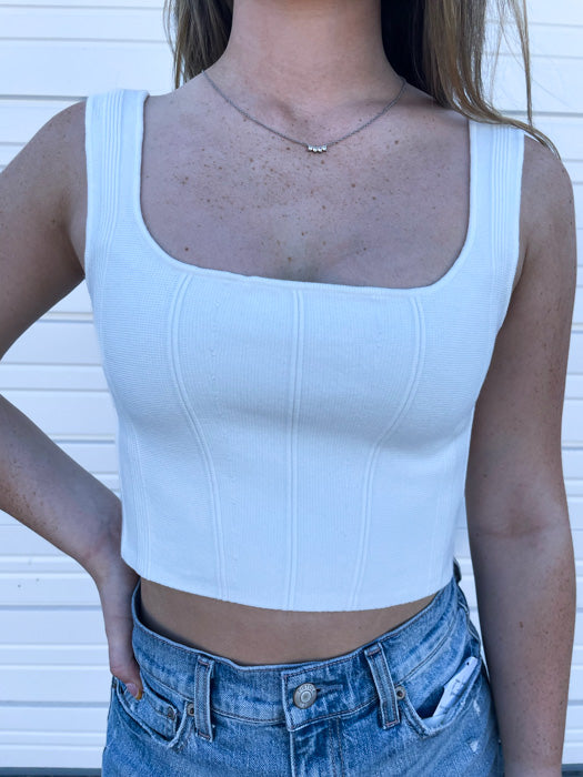 River Crop Tank in Ivory
