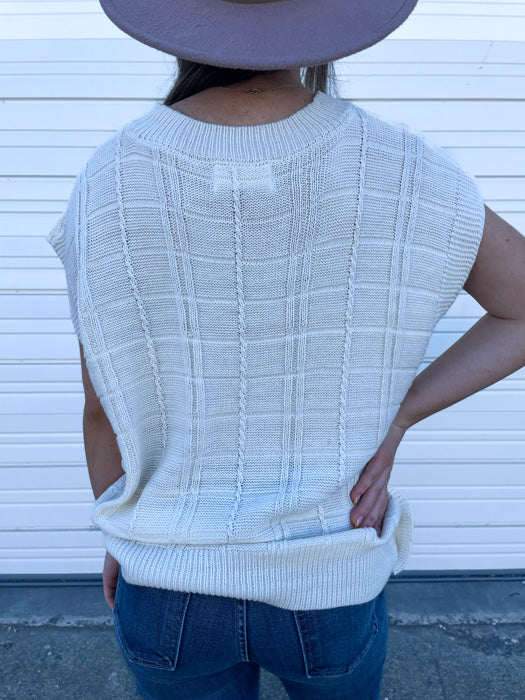 Kayla Sweater Vest in Cream