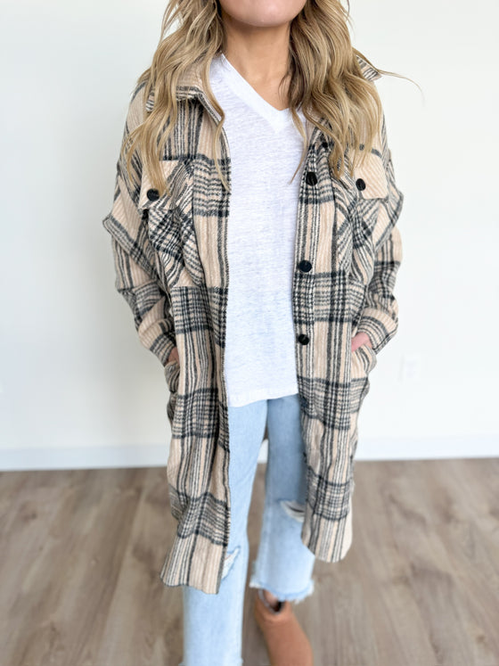 Noah Long Plaid Shacket