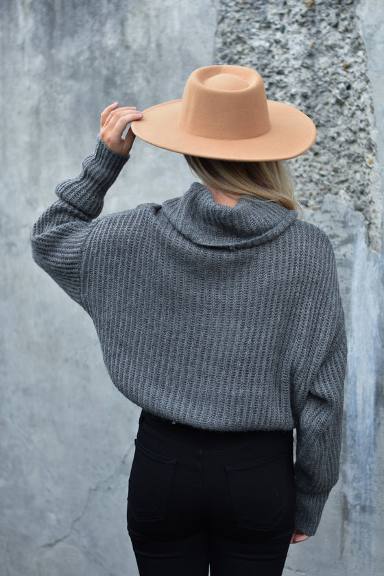 Myla Turtle Neck Sweater in Charcoal