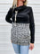 Giovanna Black Grey Leopard Cowl Neck Sweatshirt
