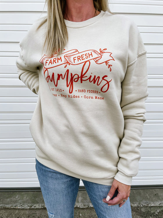 Heather Farm Fresh Pumpkins Sweatshirt