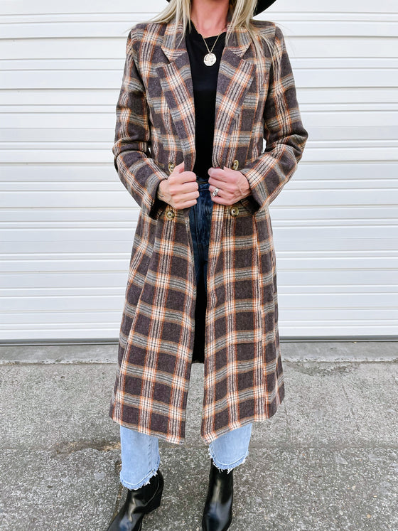 Hurley Long Plaid Coat