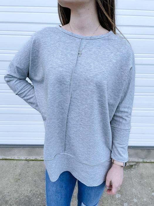 Spanx Perfect Length Top in Heather Grey