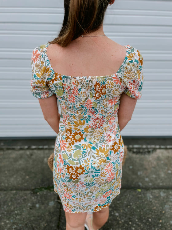 Emberlynn Puff Floral Short Dress