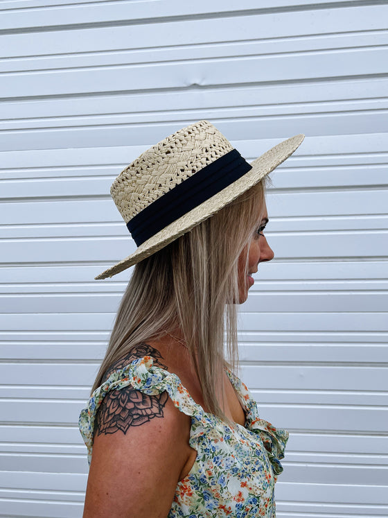 Flint Vented Straw Panama Hat in Sand