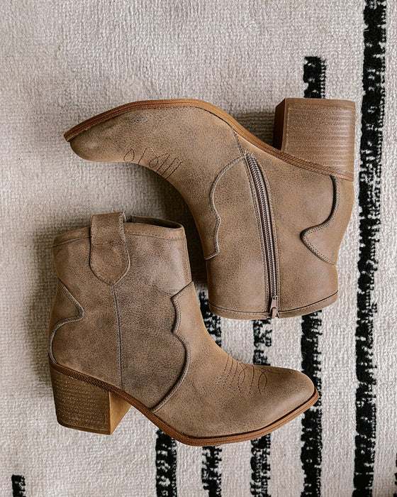 Egypt Western Booties In Taupe