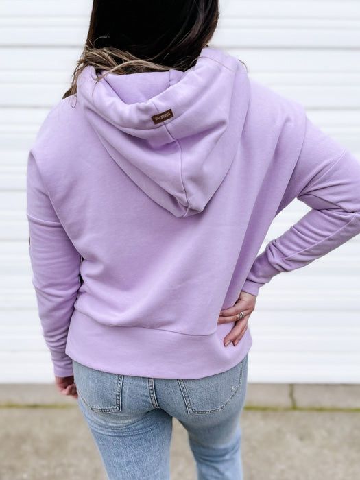 Evelyn Boxy Pullover Sweatshirt in Lilac
