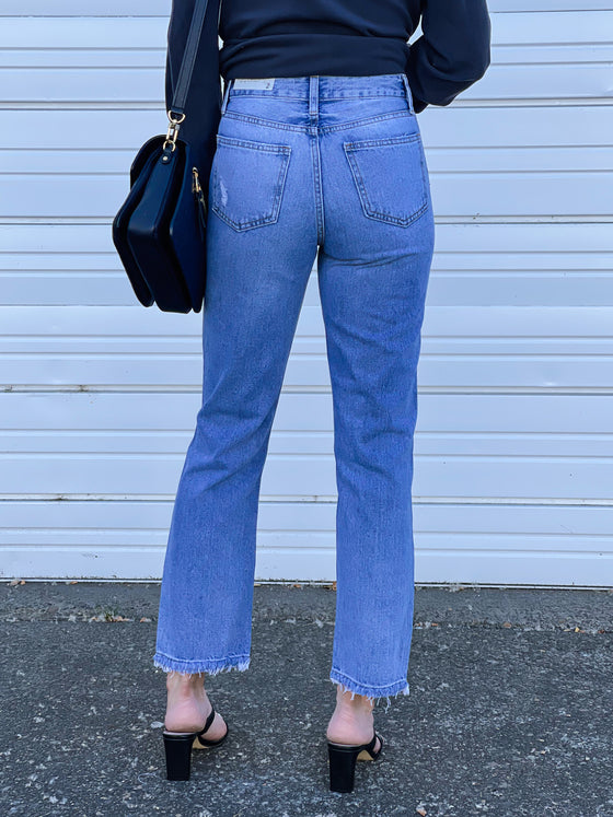 Maeve Light Wash Relaxed Straight Jeans