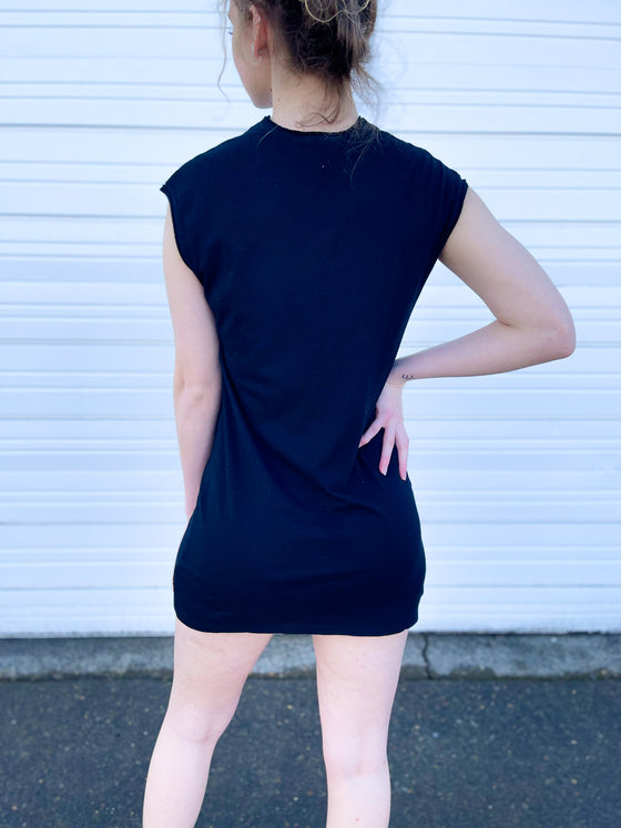 Memphis Boxy Short Dress in Black