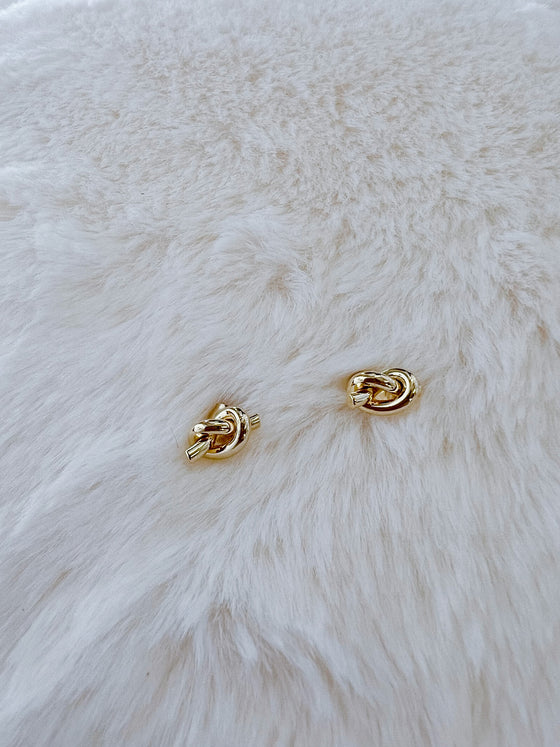 Ashby Knot Stud Earrings in Gold