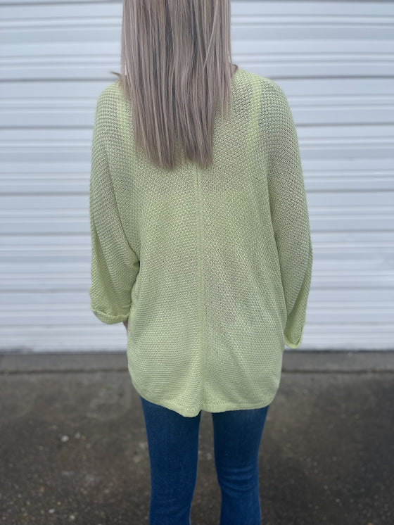Anais Lightweight Cardigan in Lime