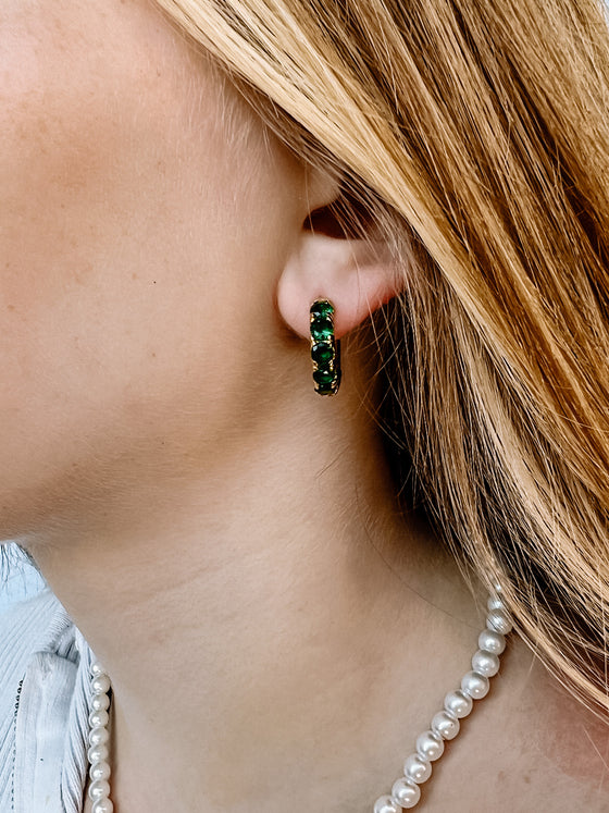 Zuma Emerald Mini Hoop Earrings