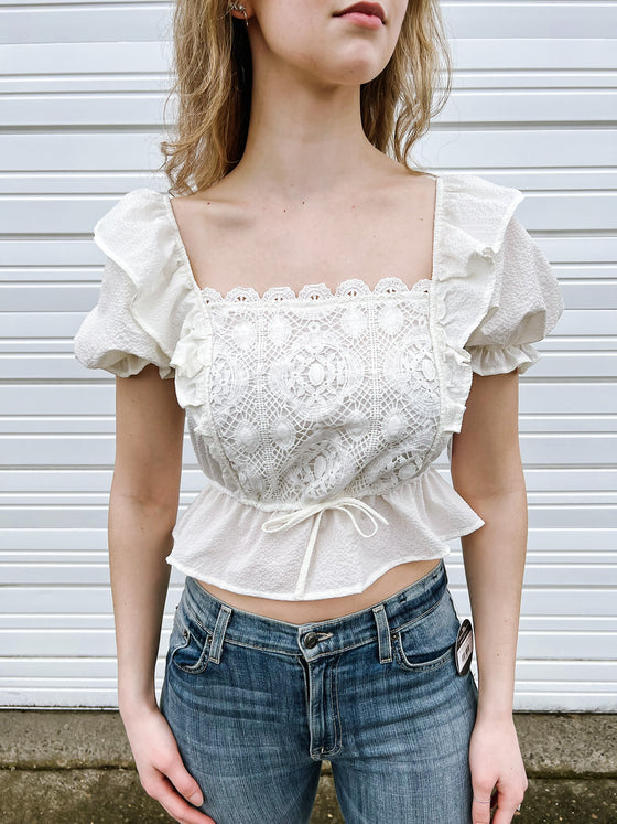 Brittany Peplum Lace Top