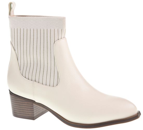 Lilly Pointed Toe Sweater Booties in White